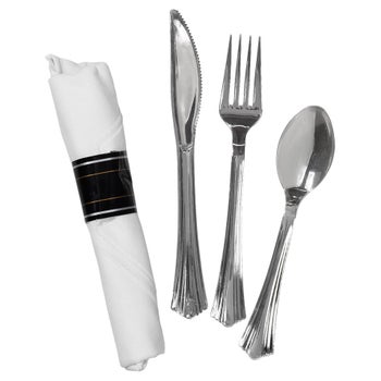 Reflections 3-piece Cutlery Kit, Silver, 30-count