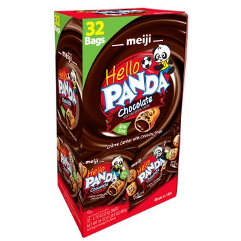 Meiji Hello Panda Chocolate Creme Filled Cookies, 0.75 oz, 32-count