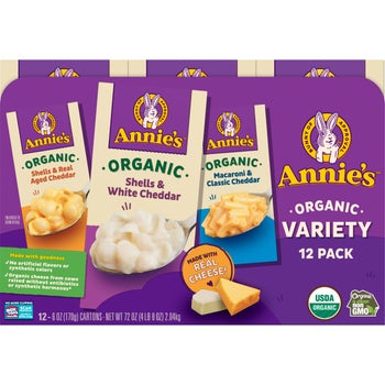 Annie's Organic Homegrown Macaroni & Cheese, Variety Pack, 6 oz, 12-pack