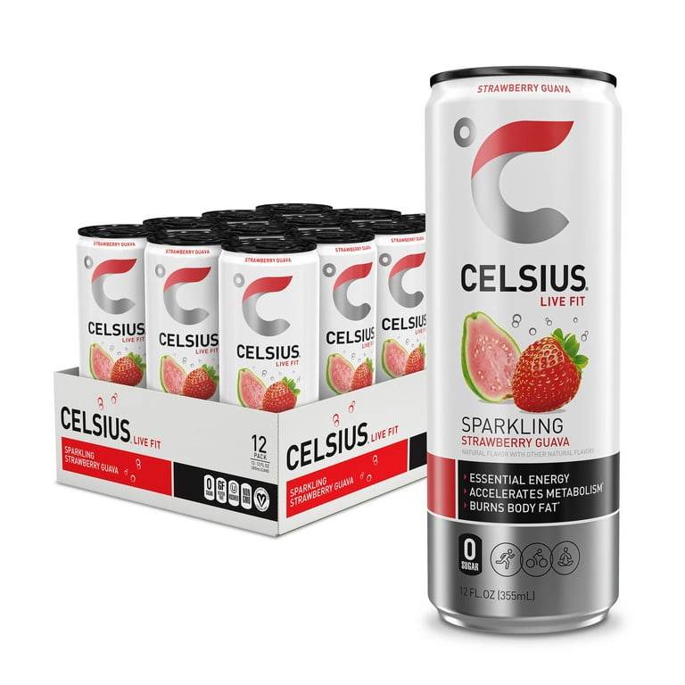 Celsius Energy Drink, Strawberry Guava 12oz 12ct