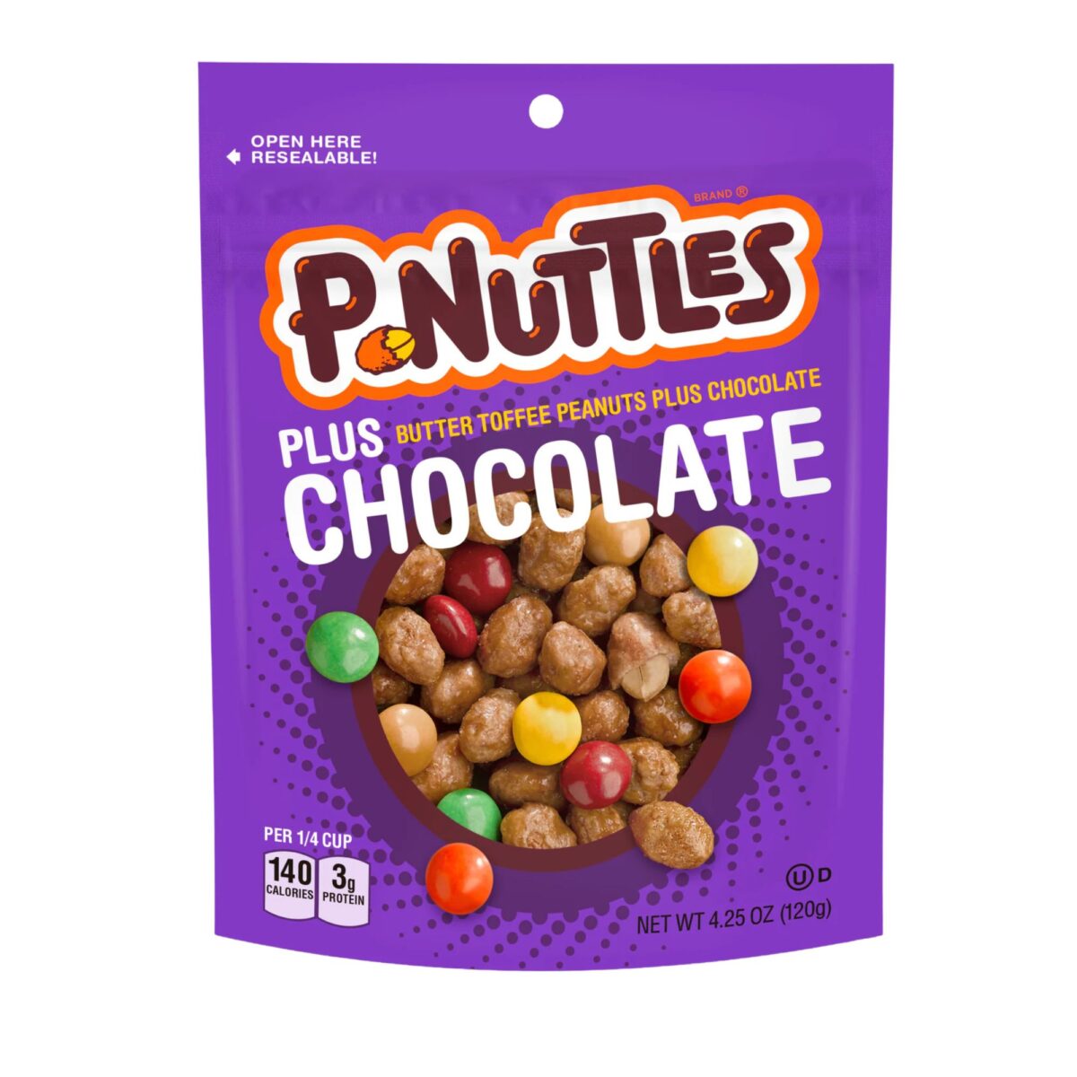 P-Nuttles Butter Toffee Peanuts Chocolate 4.25Oz 10Ct - Image 1