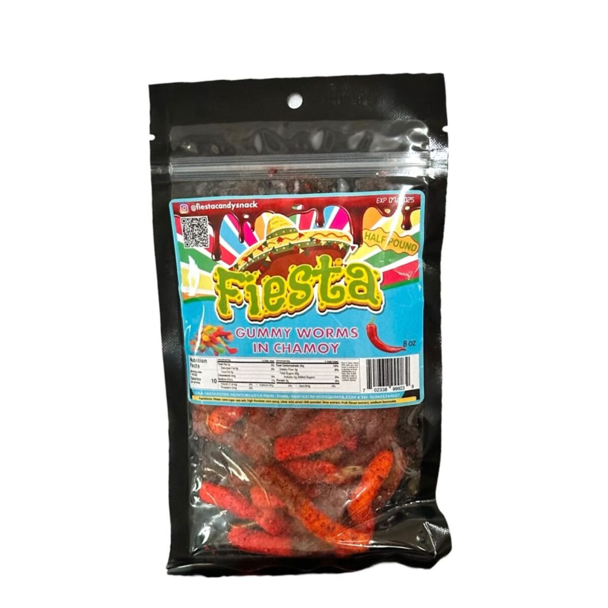 Fiesta Gummy Worms in Chamoy 8oz - Image 1